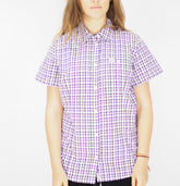 Womens Jack Wolfskin Flaming Vent 1401641 Hyacinth Checks Shortsleeve Shirt